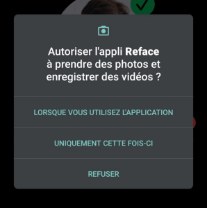 Les autorisations de l'application